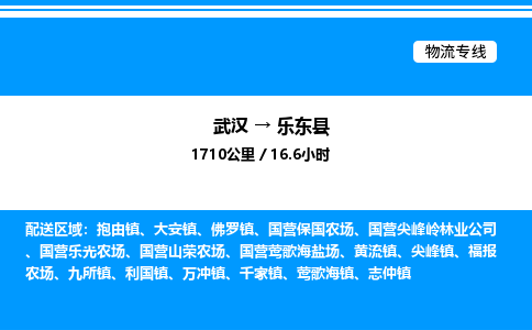 武漢到樂東縣物流專線-武漢至樂東縣貨運公司
